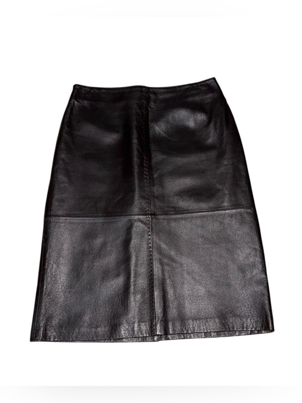 MASSINI Genuine Leather Espresso Brown Midi Pencil Skirt | Women's Size 10